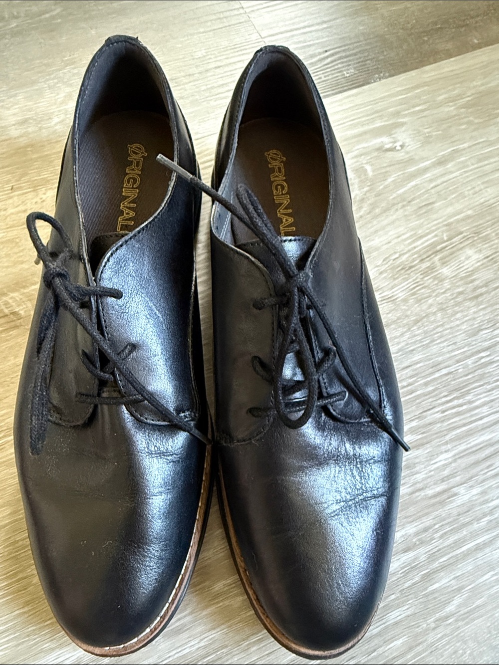 Cole Haan Black Leather Derby Shoes